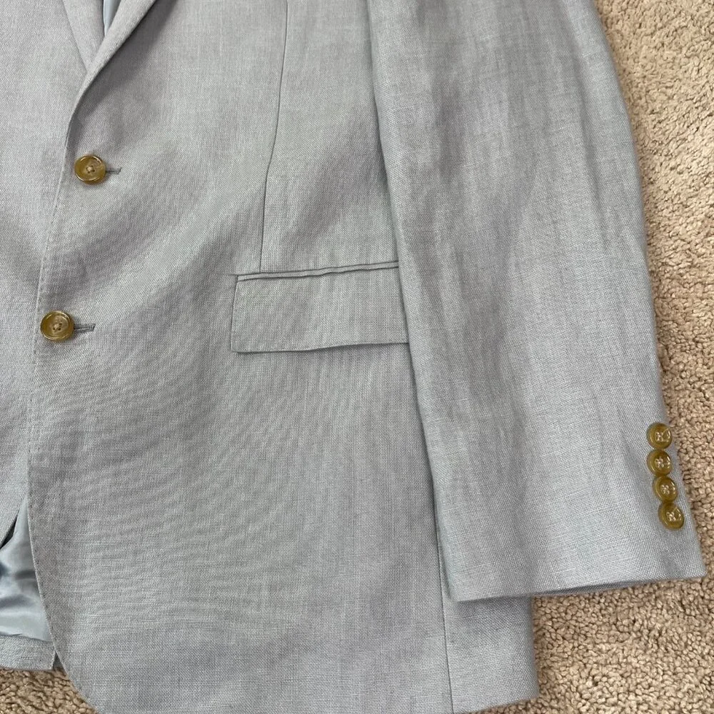 J. Crew Blazer Mens 42L Gray Ludlow Jacket Irish Linen Baird McNutt Luxury Suit